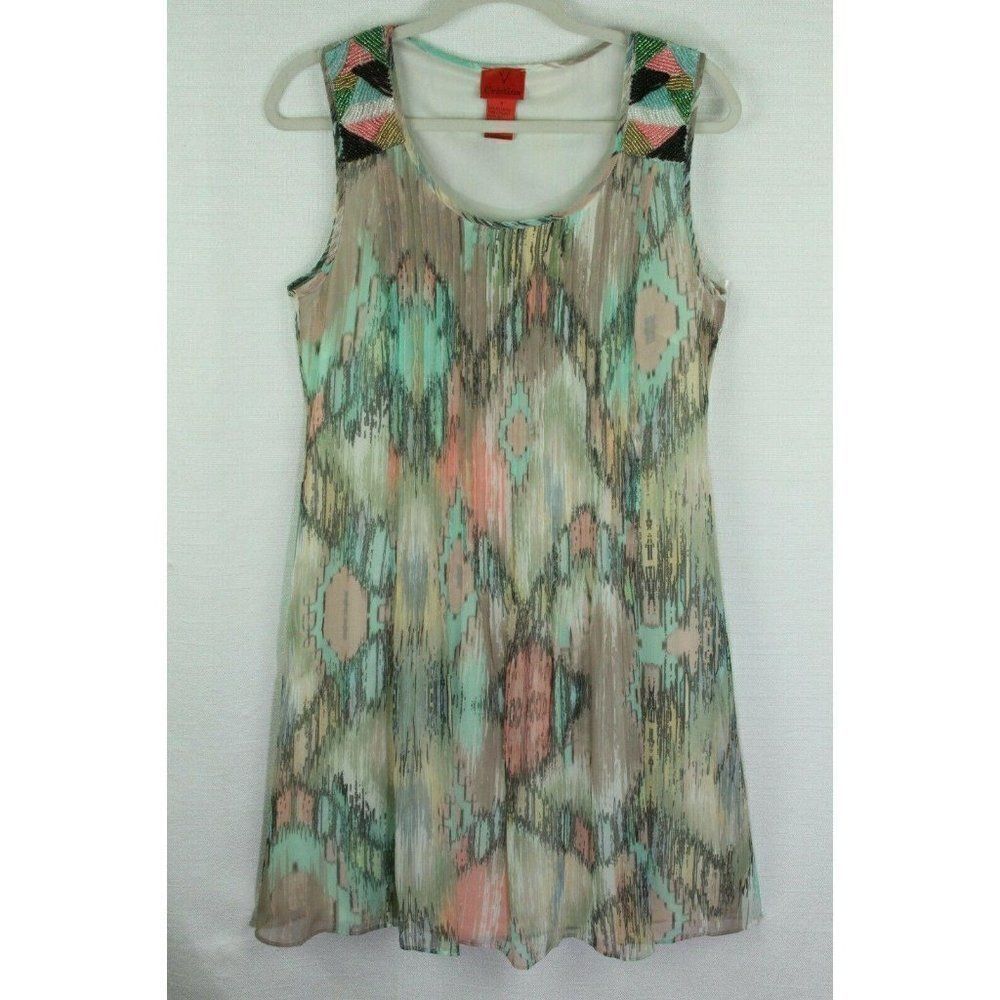 V Cristina Beaded Cocktail Dress A Line Formal Party Evening Medium